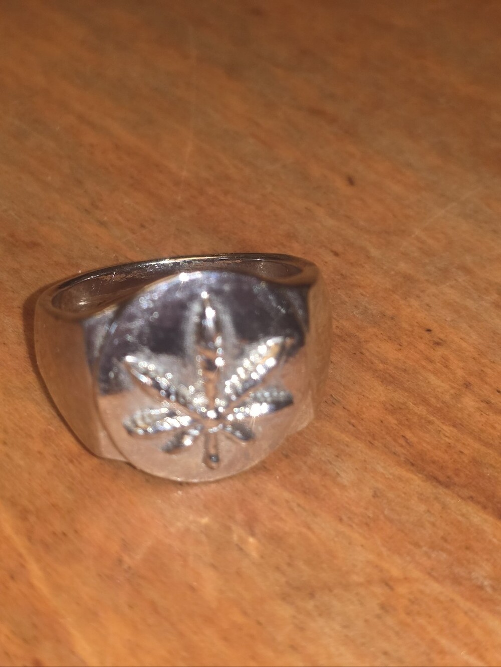 420 Friendly Men's Ring Size 13 Silver Tone
